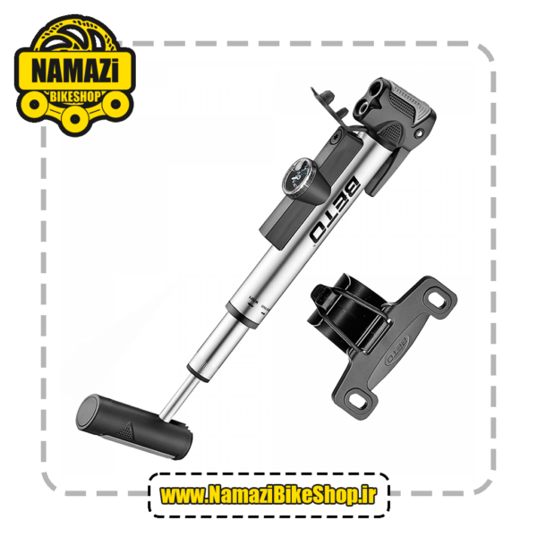 تلمبه دوچرخه کوچک دستی Beto CLD 037G aluminum mini telescopic pump with pressure gauge 120psi 8bar